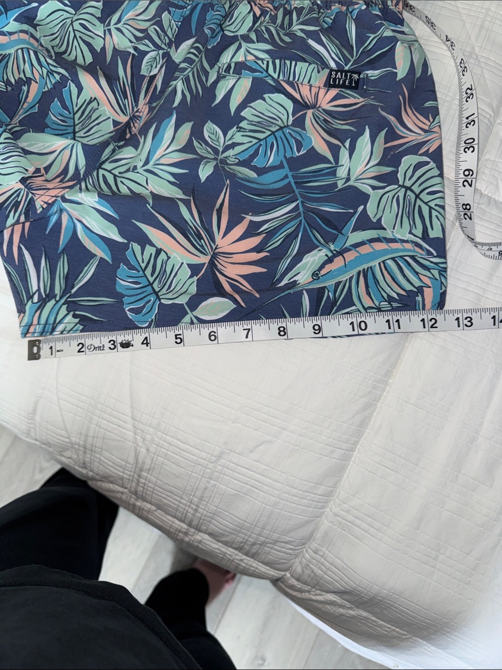 Salt Life Mint Long Sleeve Sun Shirt with Navy Tropical Print Shorts - Picture 14 of 15